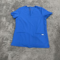 Small FIGS Royal Blue Scrub Top