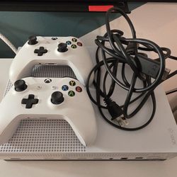 Microsoft Xbox One S 1 TB Two Controllers w/ HDMI Power Cable! 