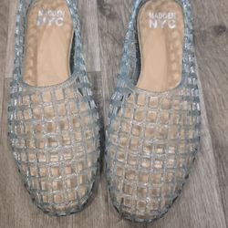 Madden NYC Girls Jelly Mesh Flats Clear Hollow Shoes Jellies Ballet Sandals Size 3
