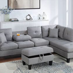 Sectional And Ottoman.  Brand New