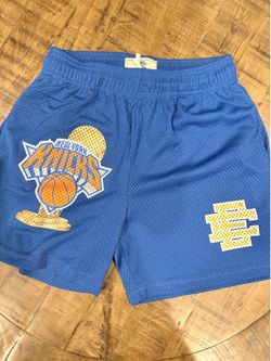 Eric Emanuel New York Knicks Shorts Men's Size S Blue Orange Mesh Drawstring