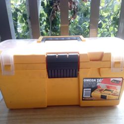 Work Force Omega 16" Toolbox – Top Compartment, Heavy Duty, Portable
