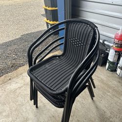 4 Rattan black chairs  - OBO