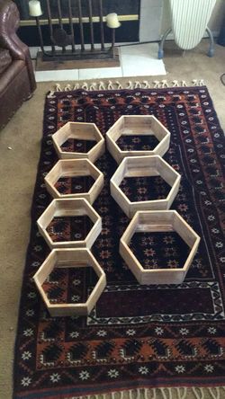 Honeycomb wall shelves total 7
