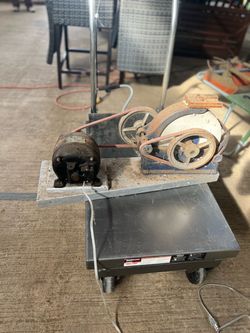 Vintage  Antique AC Motorized BENCH Grinder