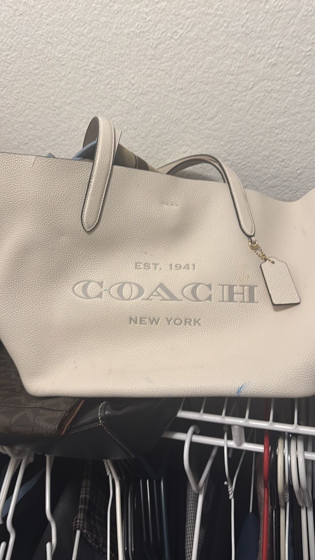 Over Sized White Coach Purse