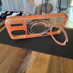 BRAND NEW iPhone 17 Pro Orange & Clear Case w/Magsafe Stand