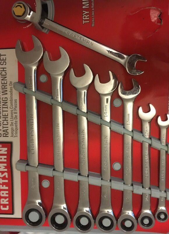 Craftsman combination ratcheting wrench set