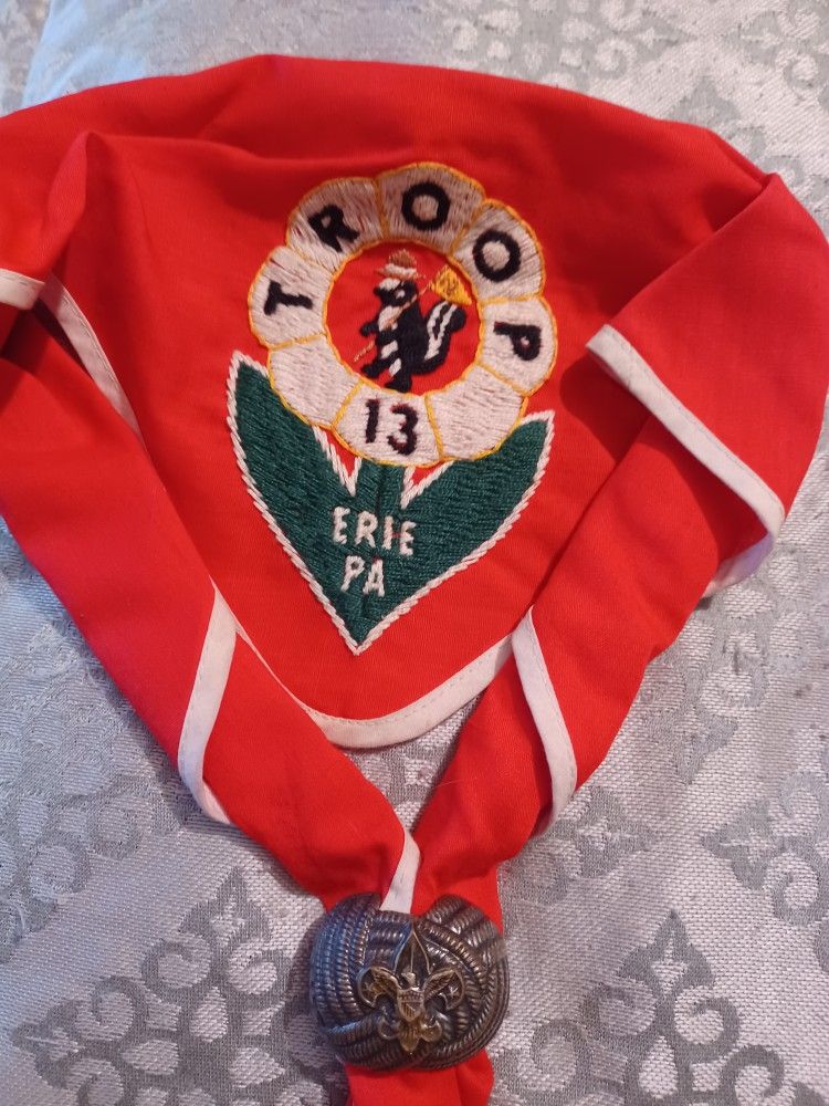 Vintage Boy Scout BSA Eagle Metal Neckerchief Slide Scarf Tie Holder