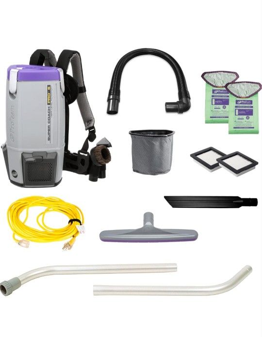 ProTeam Super Coach Pro 6 Backpack Vacuum Commercial with Telescoping Wand Tool Kit, 6 Quart, Corded, 107310
Amazon's Choice.
Note : Missing extensio