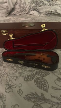 Miniature Violin with Case and Bow