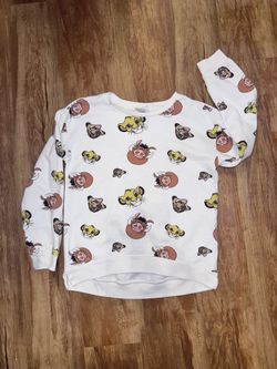 Disney The Lion King Kids Size Large 10/12 long sleeve sweatshirt Simba Timon Pe