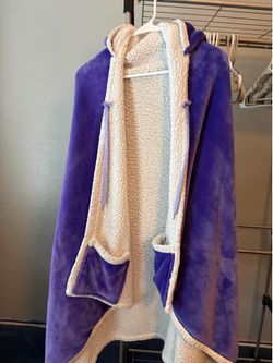 Hooded blanket pancho
