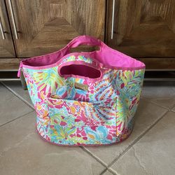 Lilly Pulitzer Beverage Bucket, Spot Ya, Pink, Cooler Tote, Beach Bucket