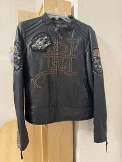 PRICE DROP: ED HARDY/CHRISTIAN AUDIGIER For AVIREX Top Leather Fitted Jacket “L”