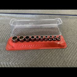 10 Pc SAE Shallow Socket Set Snapon