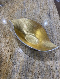 Gold Foil/ Silver Beautiful Accent Bowl/ Fruit Bowl