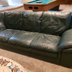 Leather Sofa + Ottoman 
