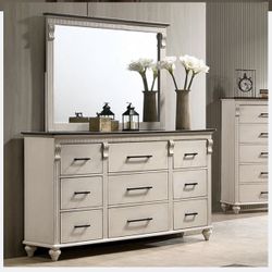 Dresser Antique White Walnut