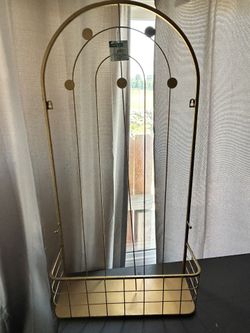New Gold Arch Metal Wall Basket With Hooks