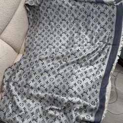 Louis Vuitton Gray and Black Monogram Scarf