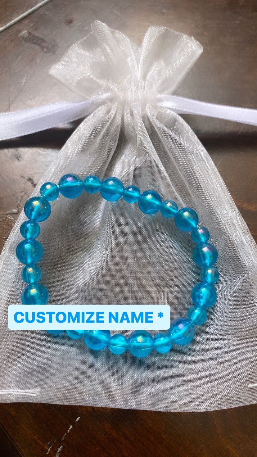 own name blue customize bracelet