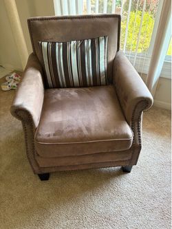 Suede look material chair