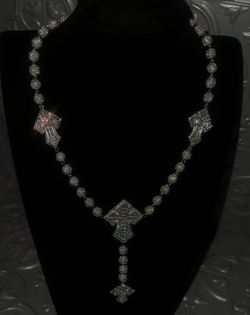18k gold plated ball beaded cross chain