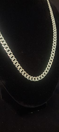 Cadena De Plata Italiana 22” 7mm