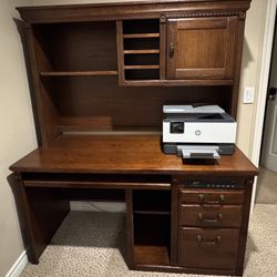 Wood Desk with Hutch