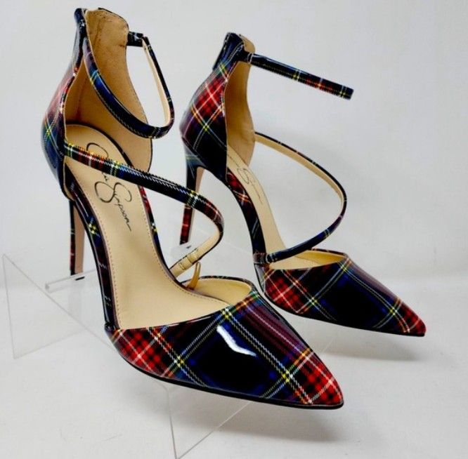 JESSICA SIMPSON PLAID HEELS