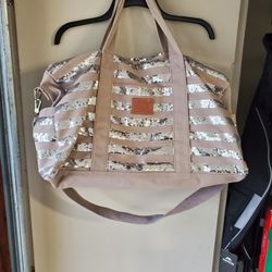 VS PINK Sequin Duffle Bag W Strap, Like New