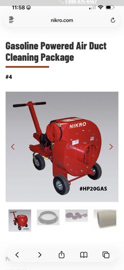 Nikro gas powered portable duct and dryer cleaning equipment package