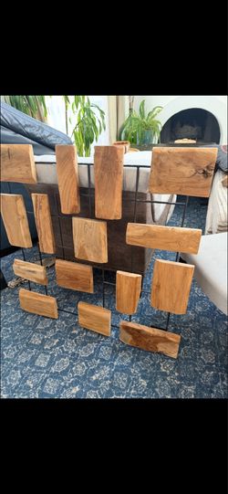 Handcrafted Solid Teak Geometric Wall Art | Modern Organic Wood Sculpture