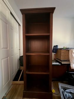 Tall Wood Bookcase with Crown Molding