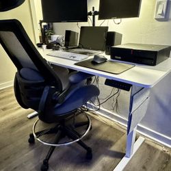 Electric Standing Desk + Ergonomic Office Chair (Set)