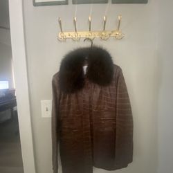 Oscar De La Renta Leather Jacket 