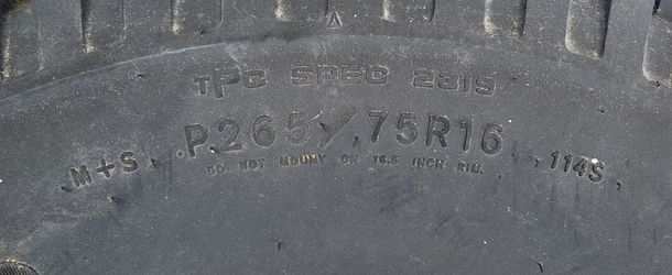 265 75r16 Wheel And tire 