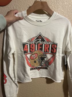 Woman 49ers Fleece Crop Sweater 