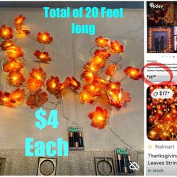 $4 Each Autumn 🍂 🍁 10 Feet Garlands 2 available batteries operated total of 20 feet
