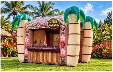 Inflatable Tiki Bar with Palm Trees