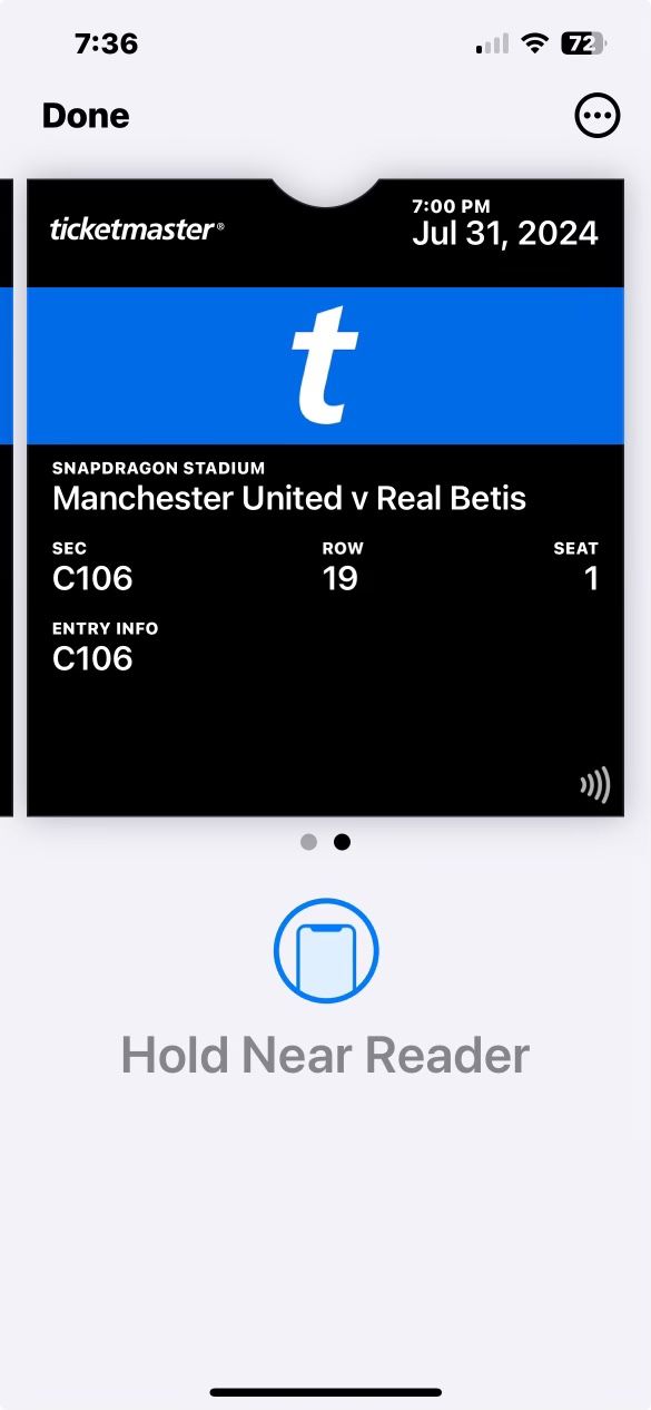 MANCHESTER UNITED SOCCER GAME TICKETS WORTH 500$
