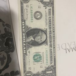 7 OF A KIND 8, BINARY, One dollar Bill.