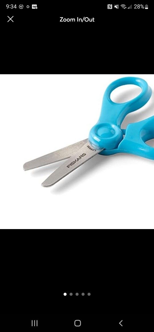 Fiskars 5" Blunt Tip Kids Light Blue Scissors- w Earaser Sheath