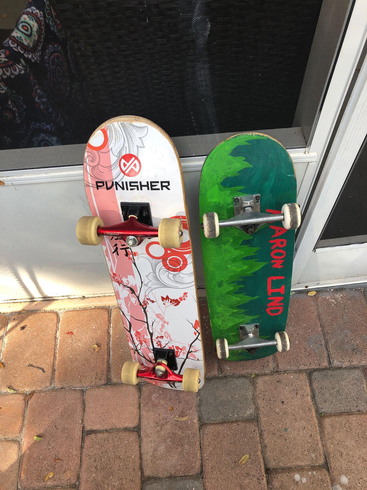 2 skateboards