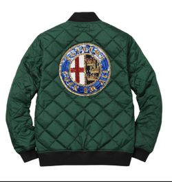 Supreme Supreme "fuck Em All" Sequin Patch Qulited Bomber Jacket green medium