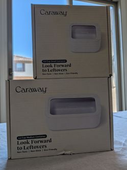 Caraway Food Storage Containers - Medium & Small - Cream Color