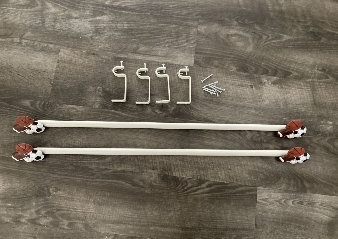 Set Of Two Boy’s Sports Curtain Rods