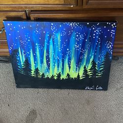 Northern lights painting