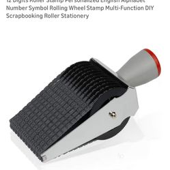 12 Digits Roller Stamp Personalized English Alphabet Number Symbol Rolling Wheel Stamp Multi-Function